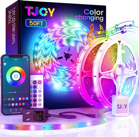 <strong>TJOY</strong> 25ft Bluetooth <strong>LED Strip Lights</strong>, Music Sync 5050 <strong>LED Light Strip</strong> RGB Color Changing <strong>LED Lights Strip</strong> with Phone Remote, <strong>LED Lights</strong> for Bedroom Kitchen TV Party TIKTOK DIY (APP+Remote +Mic) (9140) $16. . Tjoy led strip lights